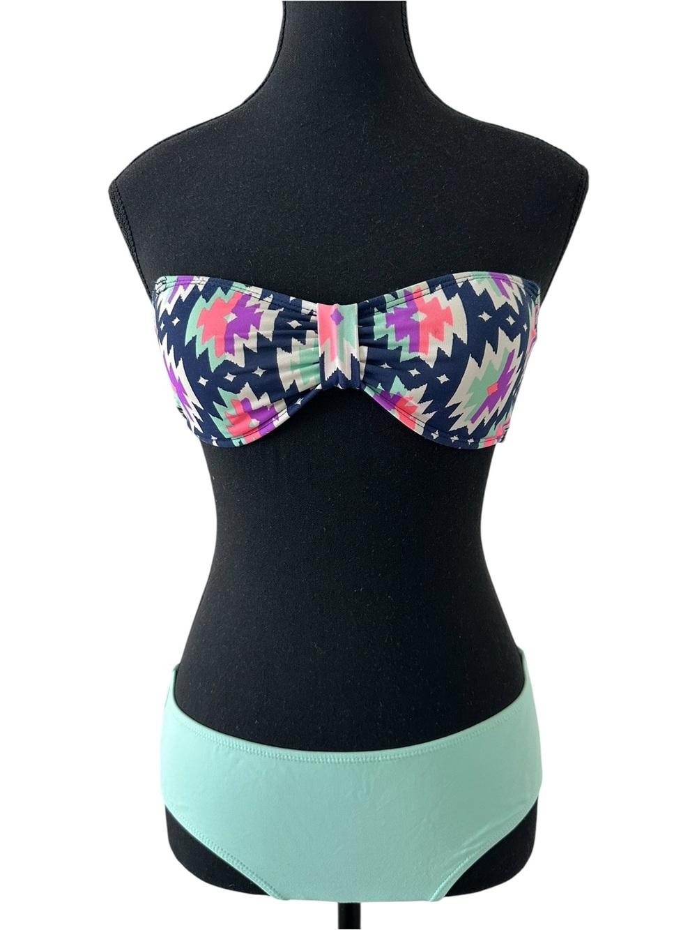Ardene Strapless Bikini Set in Navy, Mint, Pink & Purple size 6/8